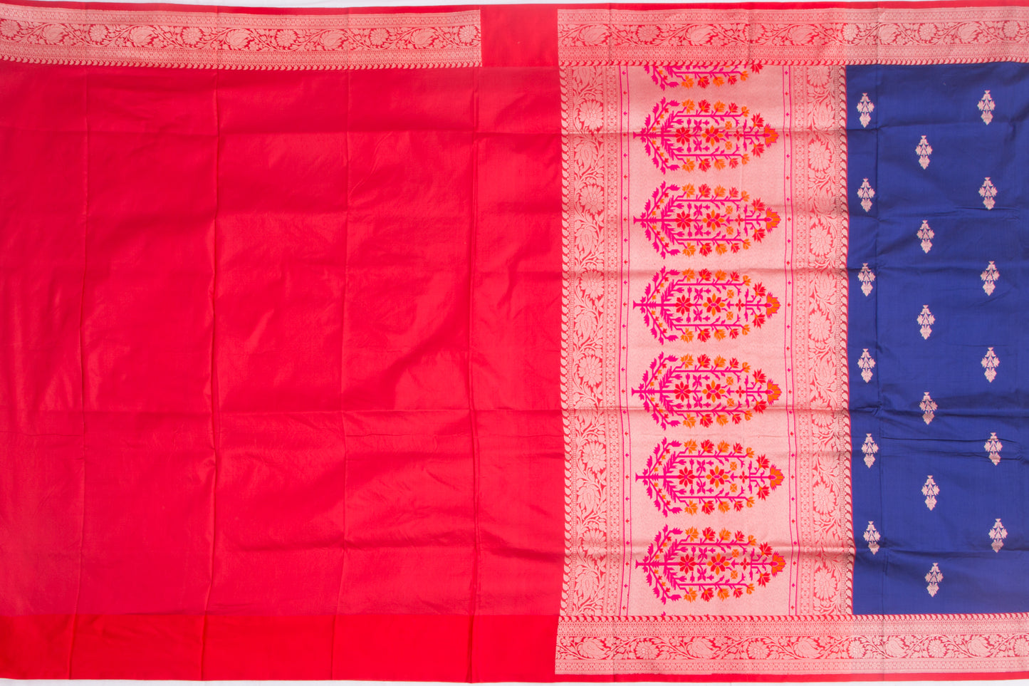 Banarasi Katan Silk Butta Royal Blue Saree