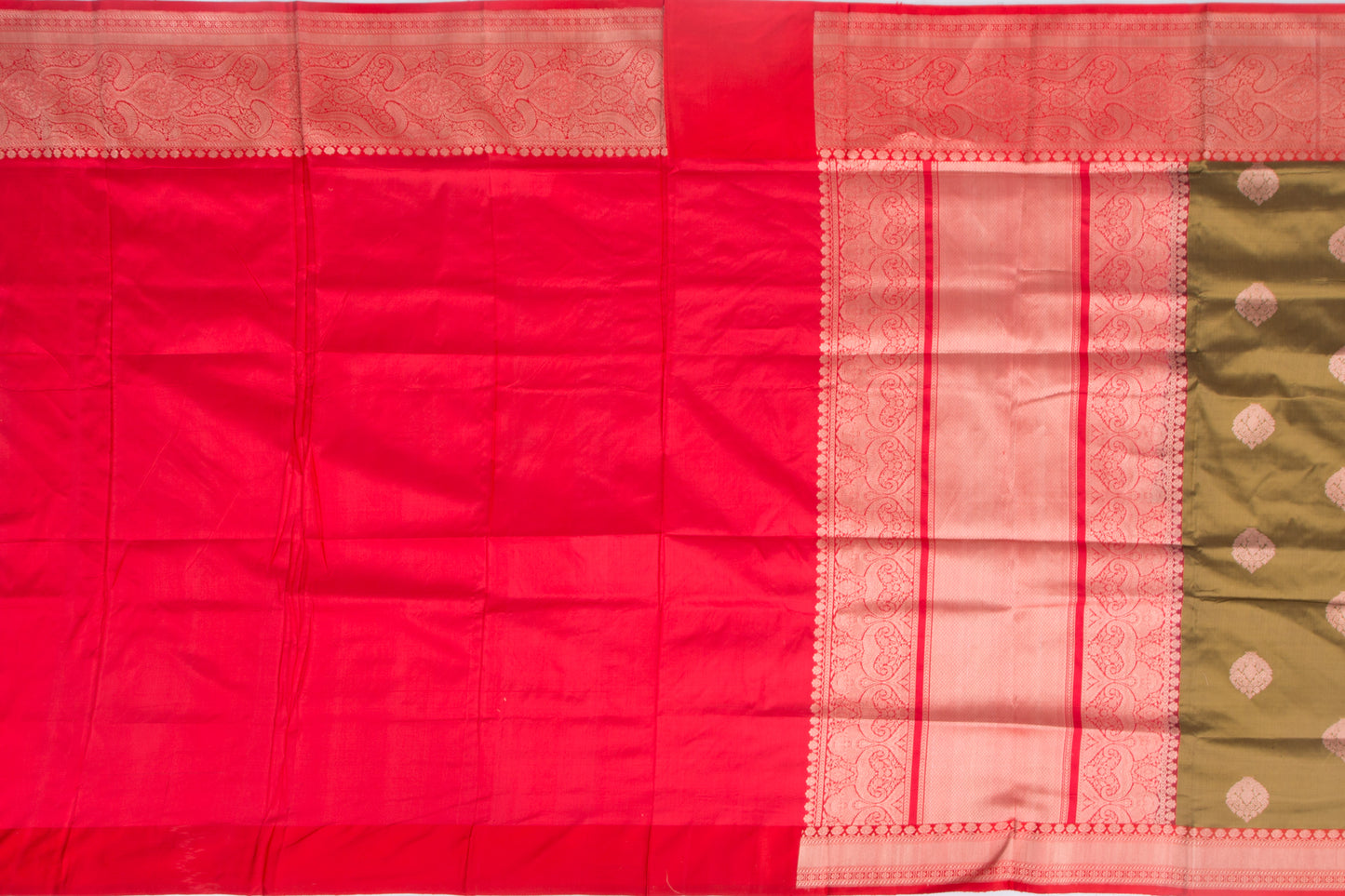 Banarasi Katan Silk Butta Green Saree