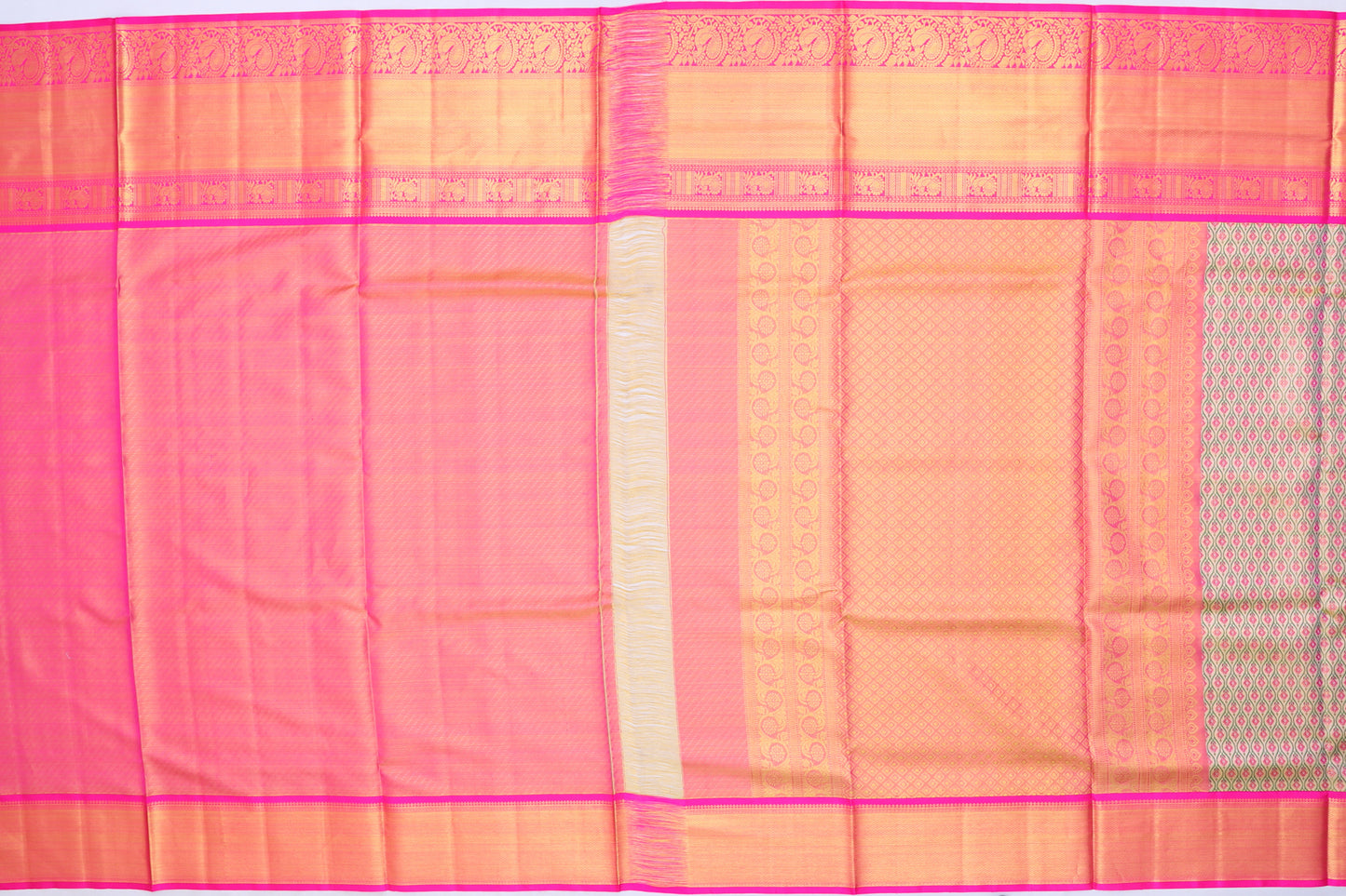 Kanchipuram Silk Tissue Brocade Gold Saree