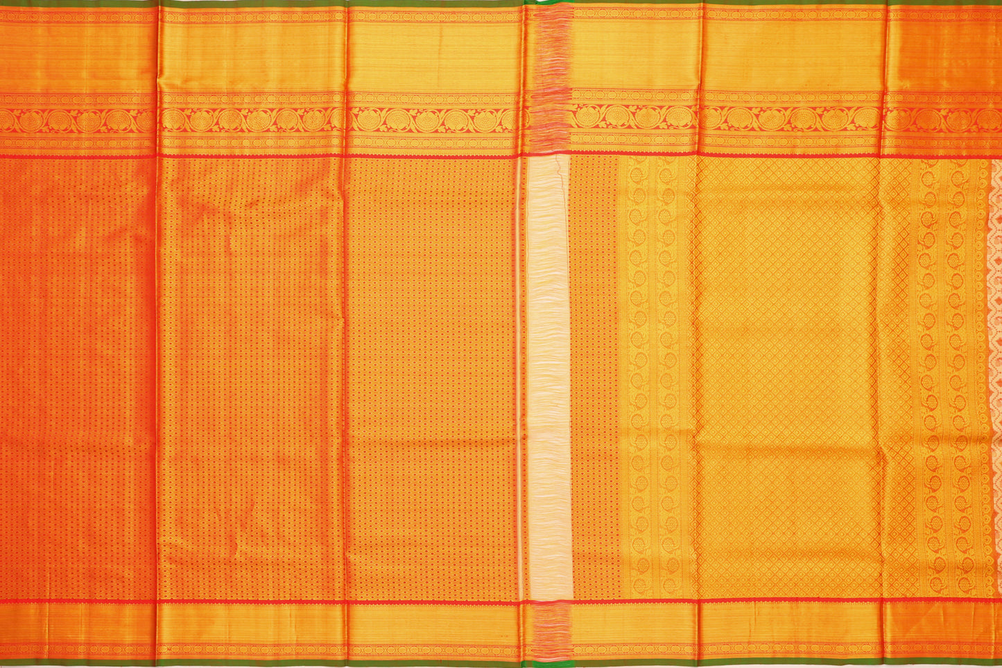 Kanchipuram Silk Tissue Brocade Gold Saree