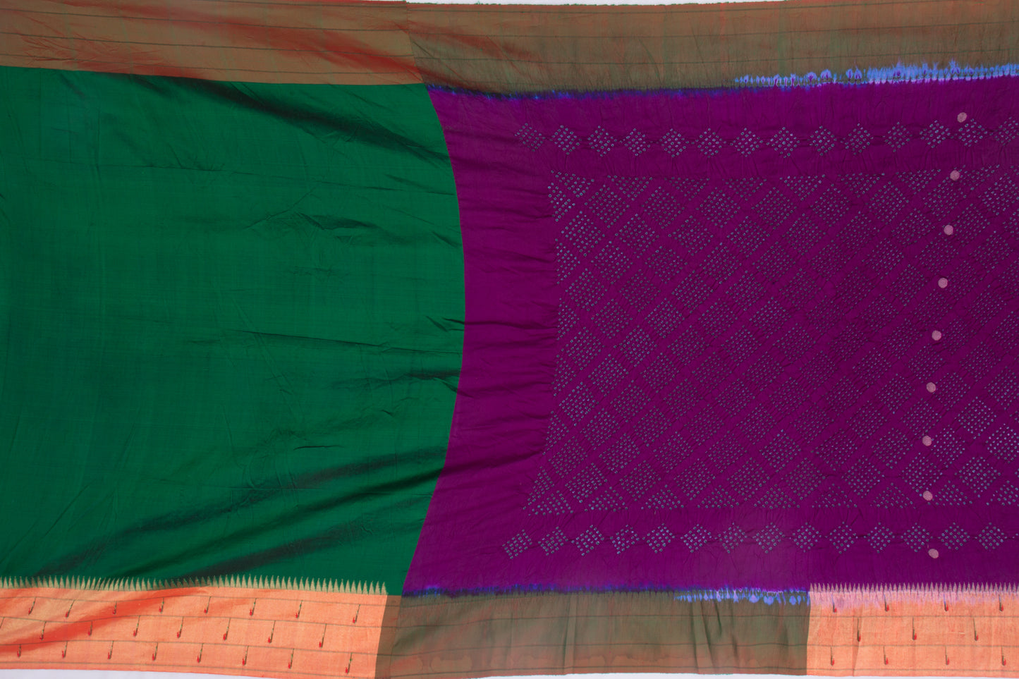 Paithani Silk Bandhani Purple Saree