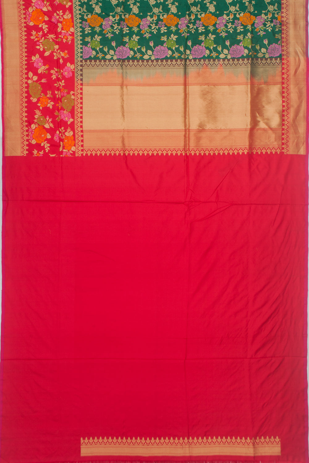 Banarasi Silk Kadwa Jaal Green Saree