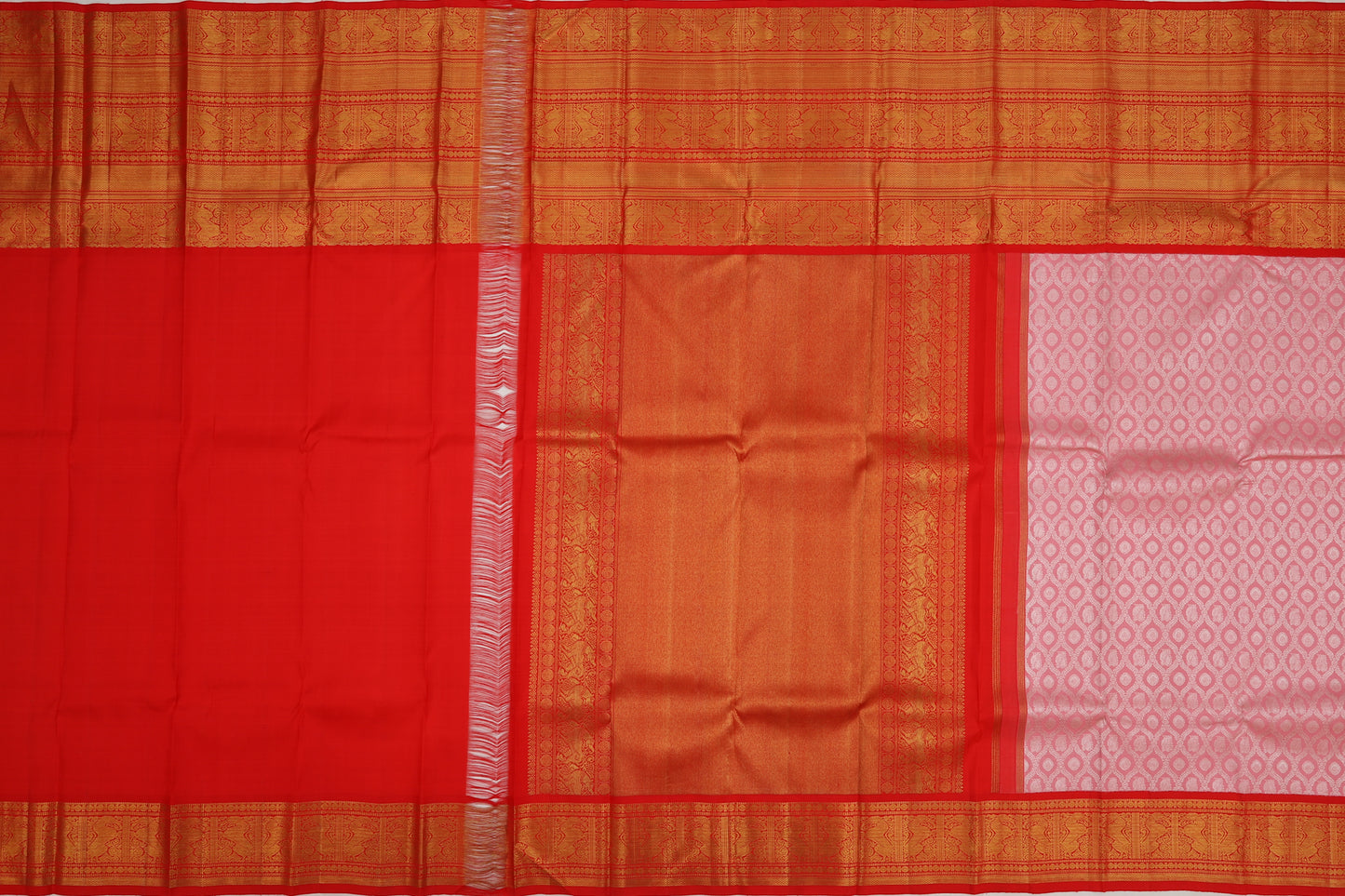 Kanchipuram Silk Brocade Pastel Pink Saree