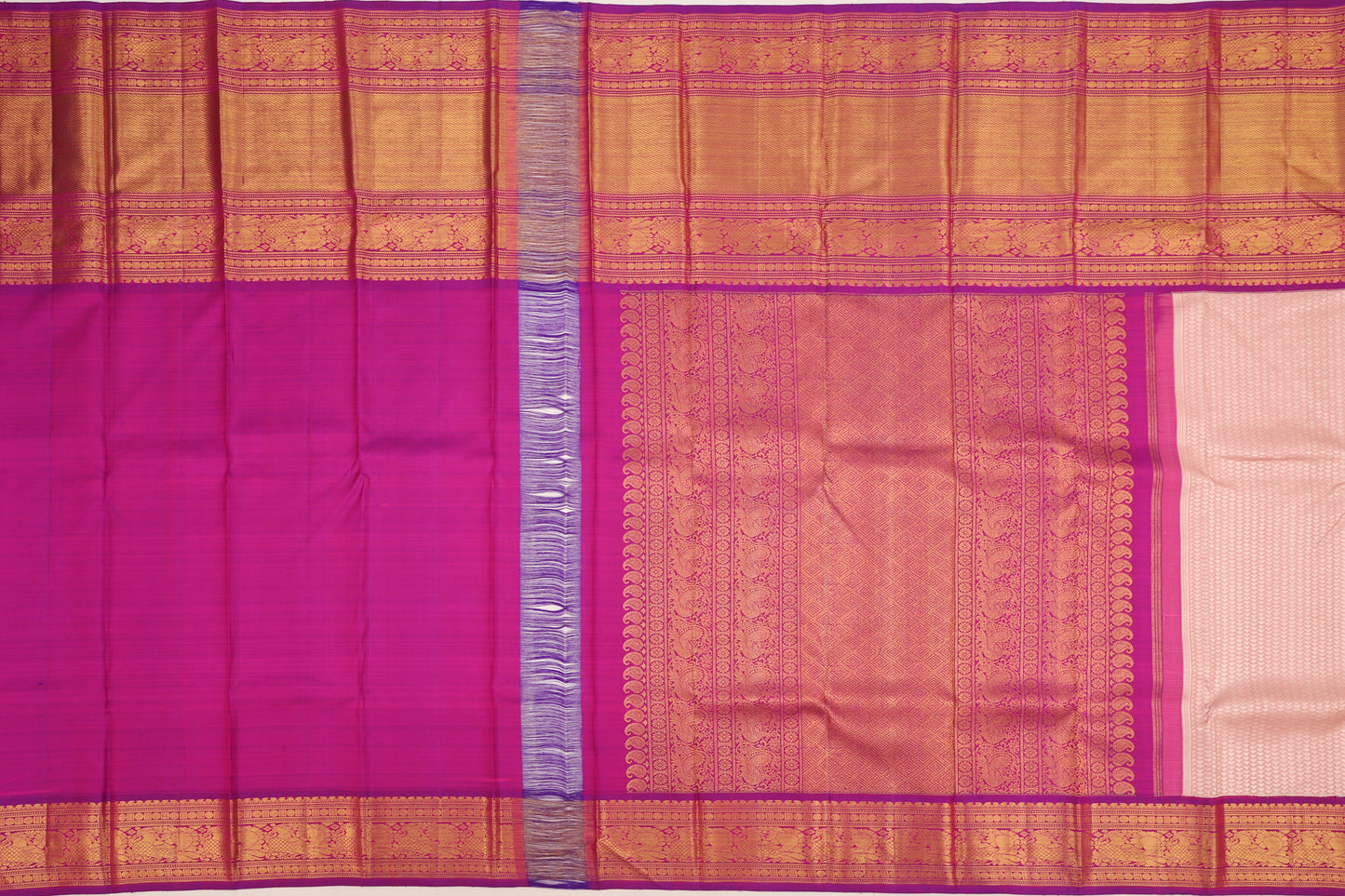 Kanchipuram Silk Brocade Peach Saree