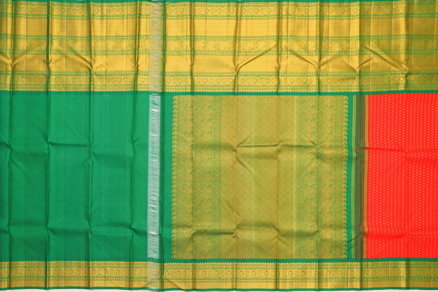 Kanchipuram Silk Brocade Red Saree