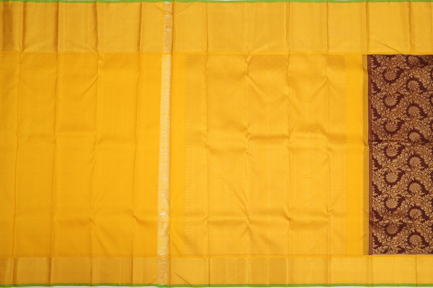 Kanchipuram Silk Brocade Brown Saree