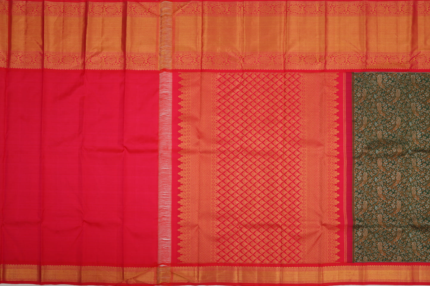 Kanchipuram Silk Brocade Green Saree