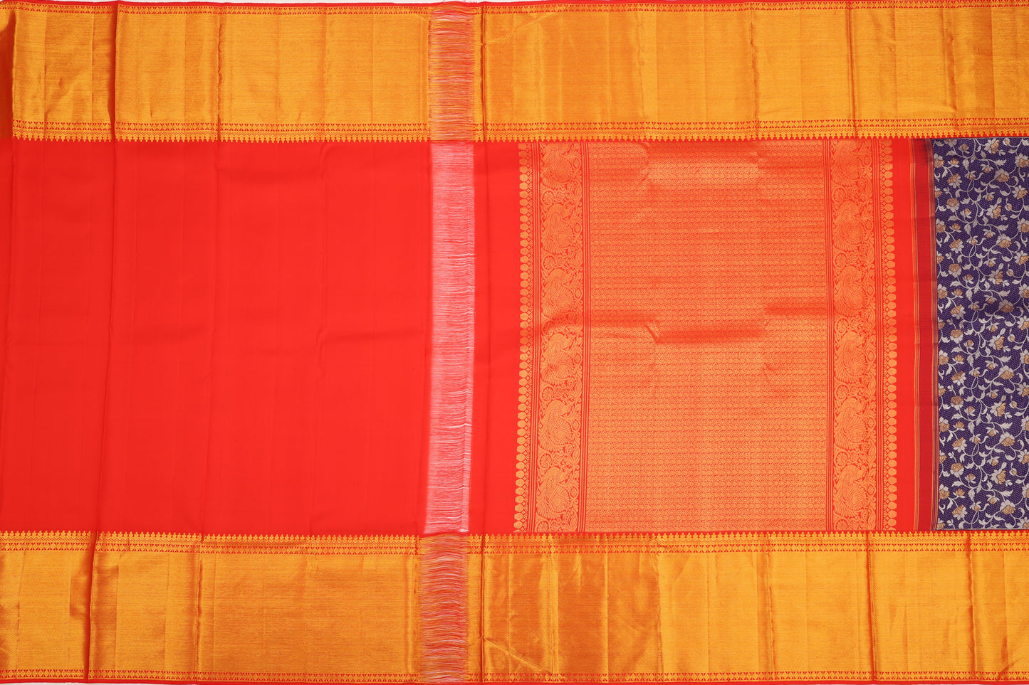 Kanchipuram Silk Jaal Blue Saree