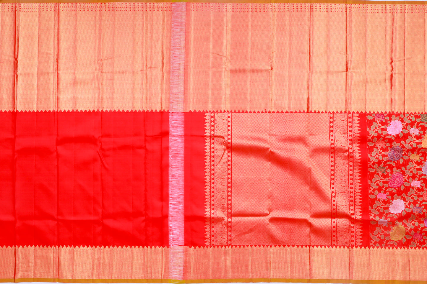 Kanchipuram Silk Jaal Red Saree