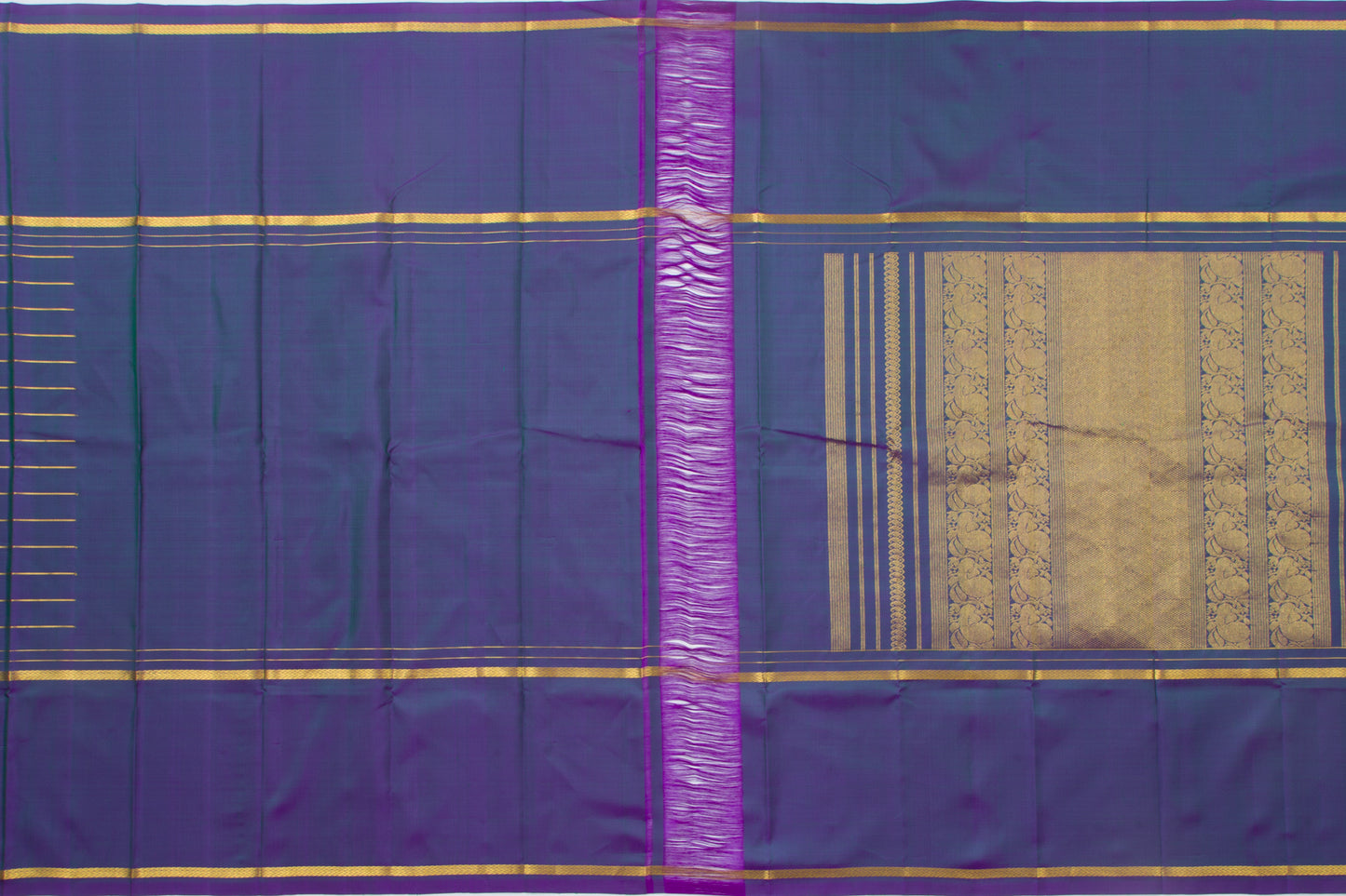 Kanchipuram Silk Checks Blue Saree