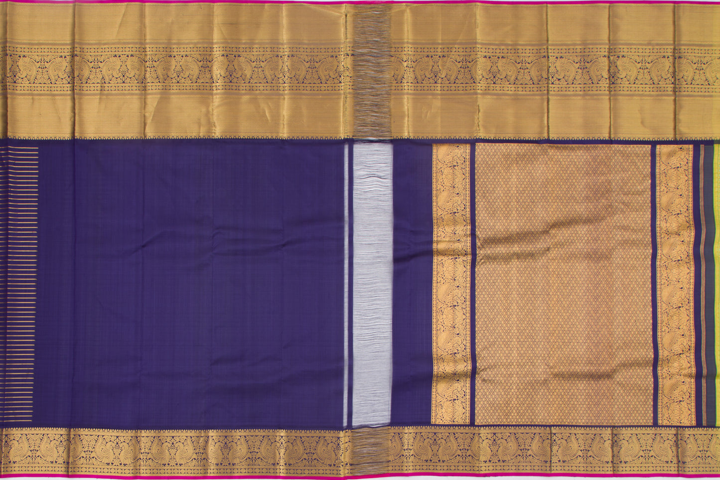 Kanchipuram Kora Organza Checks And Butta Green Saree