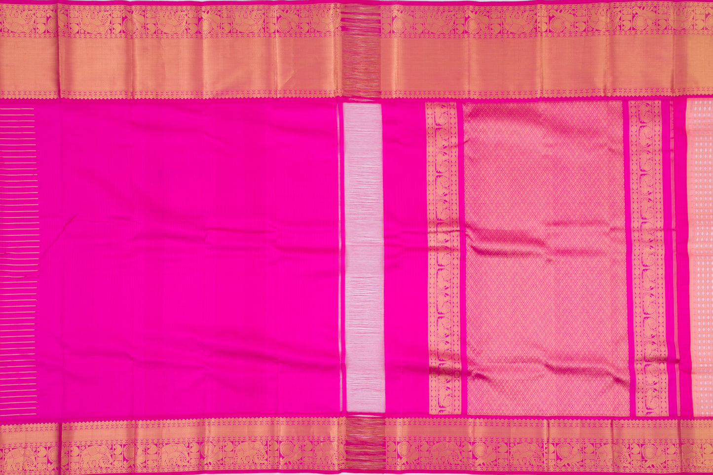 Kanchipuram Kora Organza Checks And Butta Pink Saree