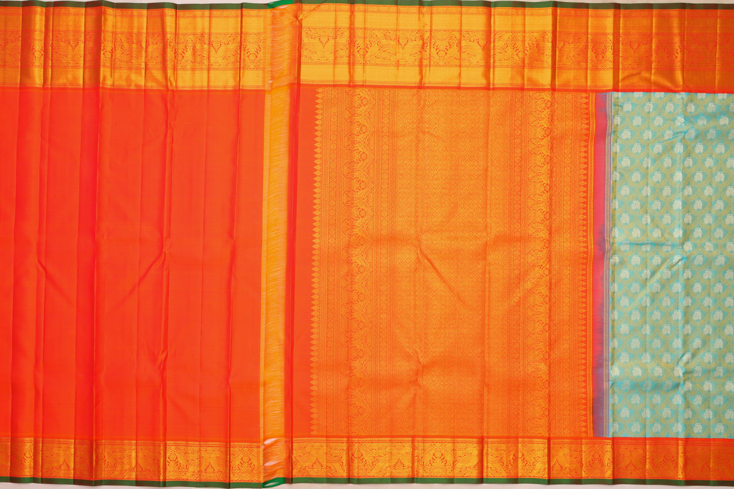 Kanchipuram Silk Brocade Sky Blue Saree