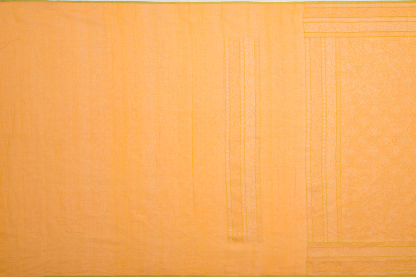 Banarasi Cotton Jamdani Jaal Peethambari Yellow Saree