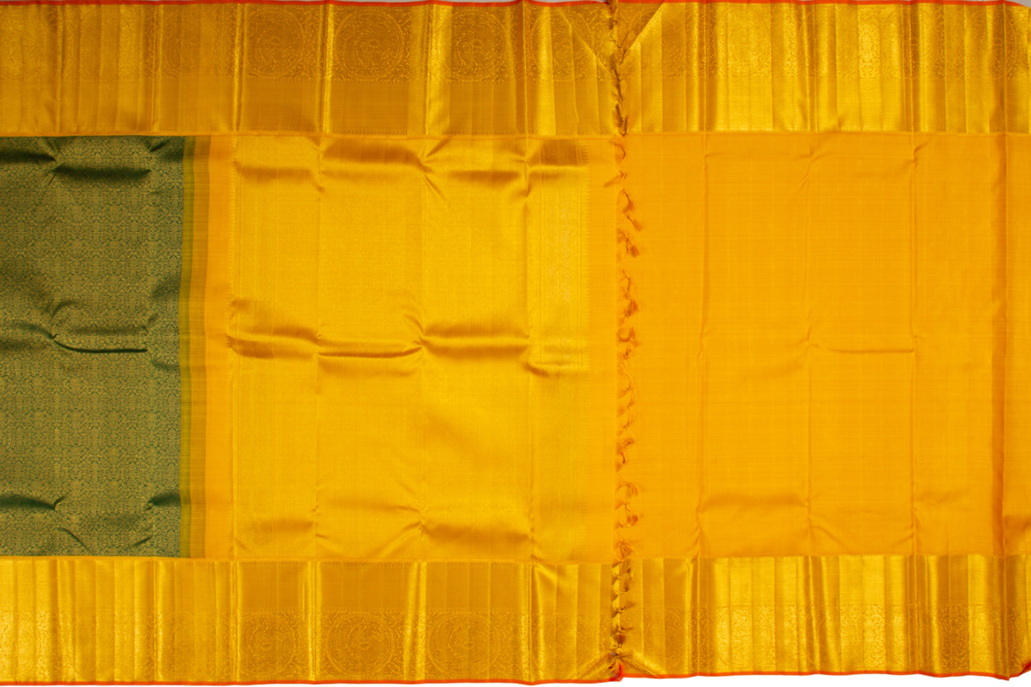 Kanchipuram Silk Brocade Green Saree