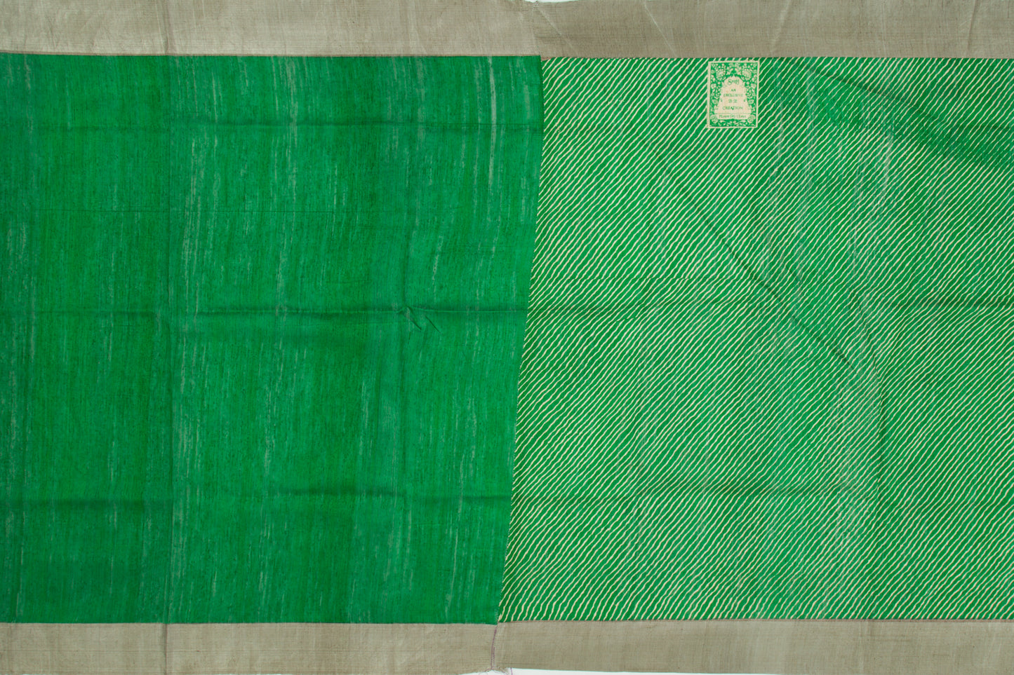 Tussar Printed Green Saree