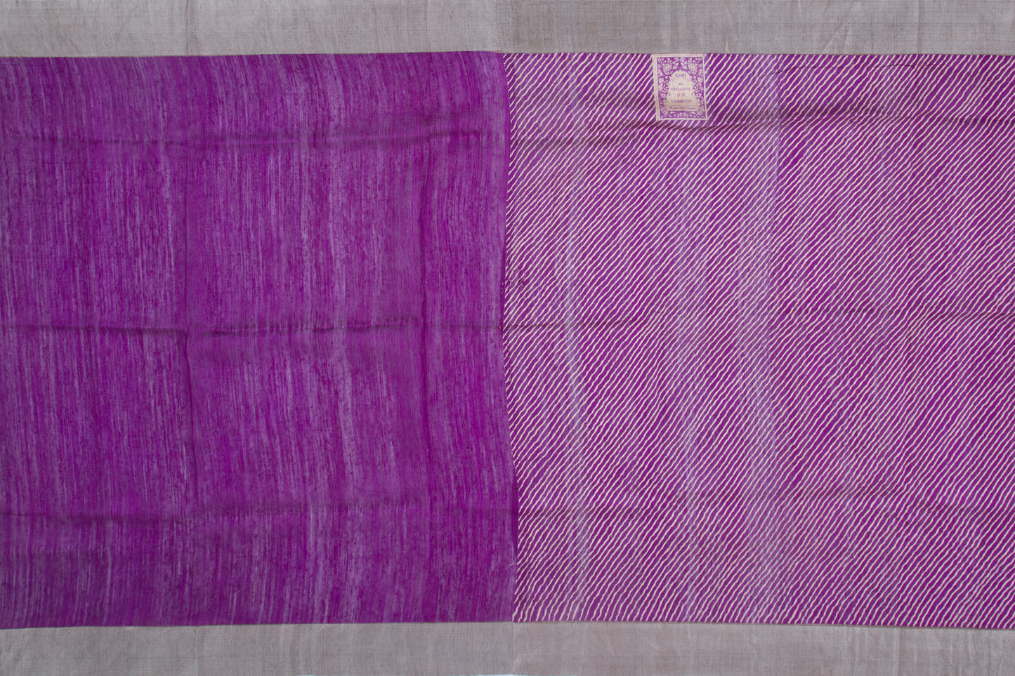 Tussar Printed Purple Saree