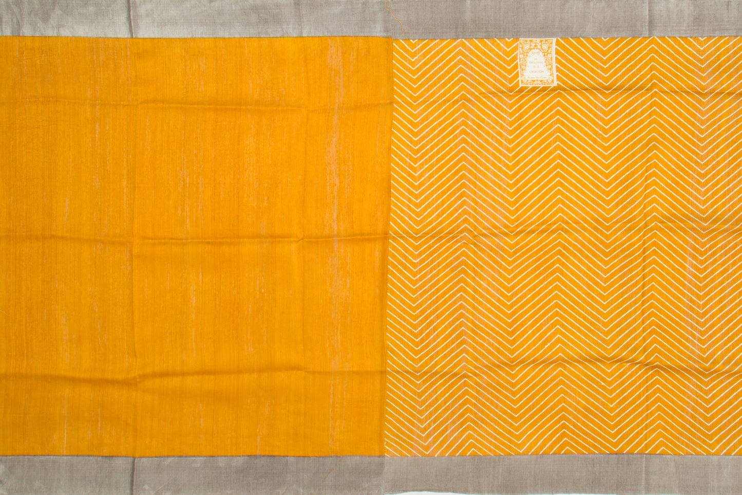 Tussar Printed Yellow Saree