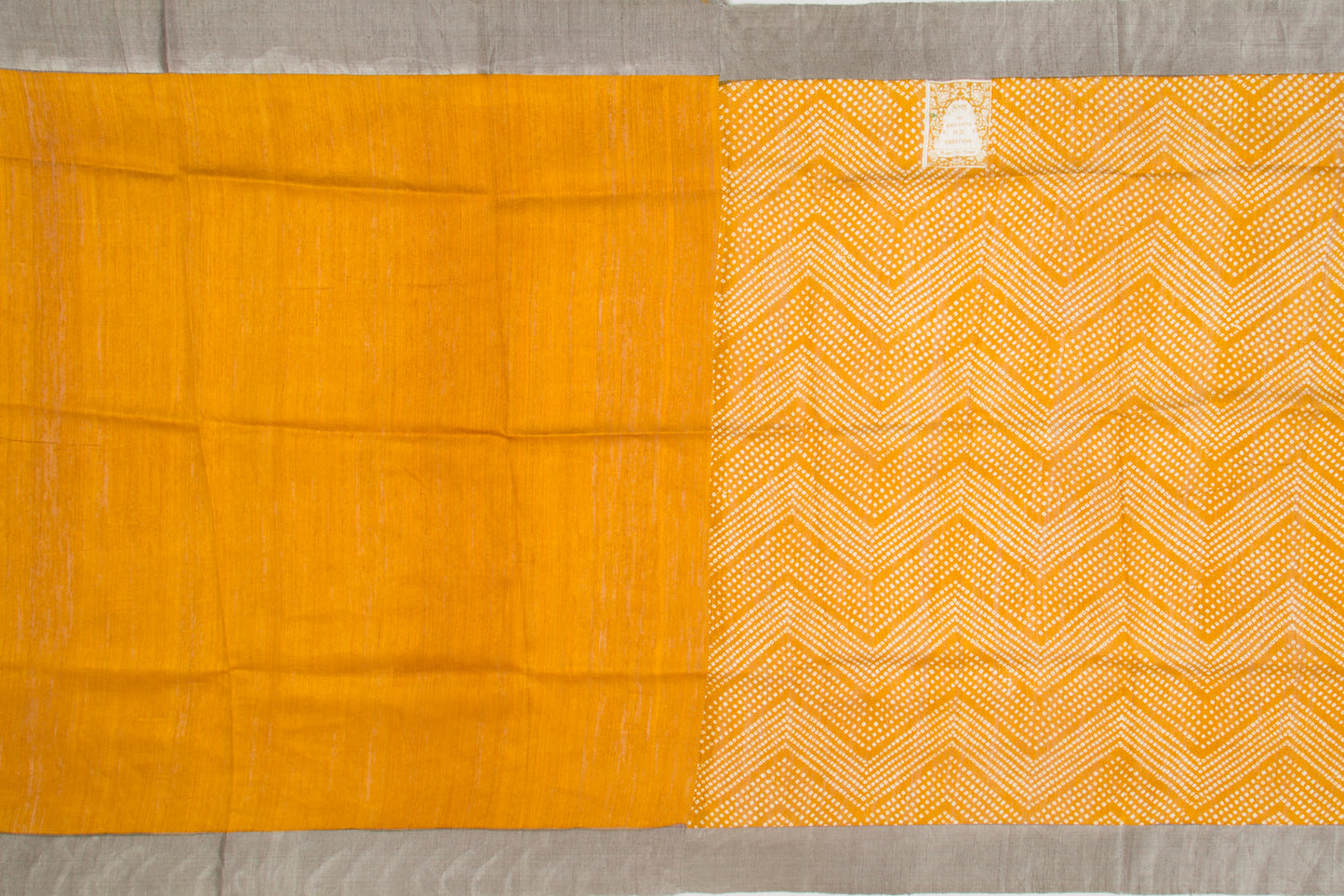 Tussar Printed Yellow Saree