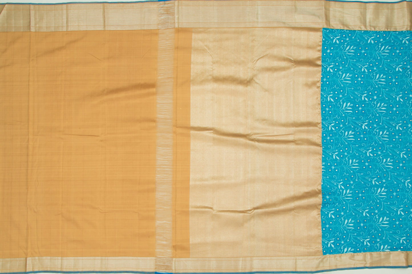 Lucknow Chikankari Georgette Blue Saree