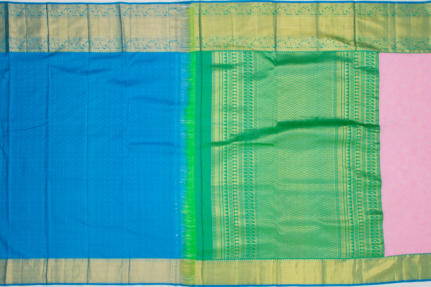 Kanchipuram Silk Tissue Brocade Gold Saree