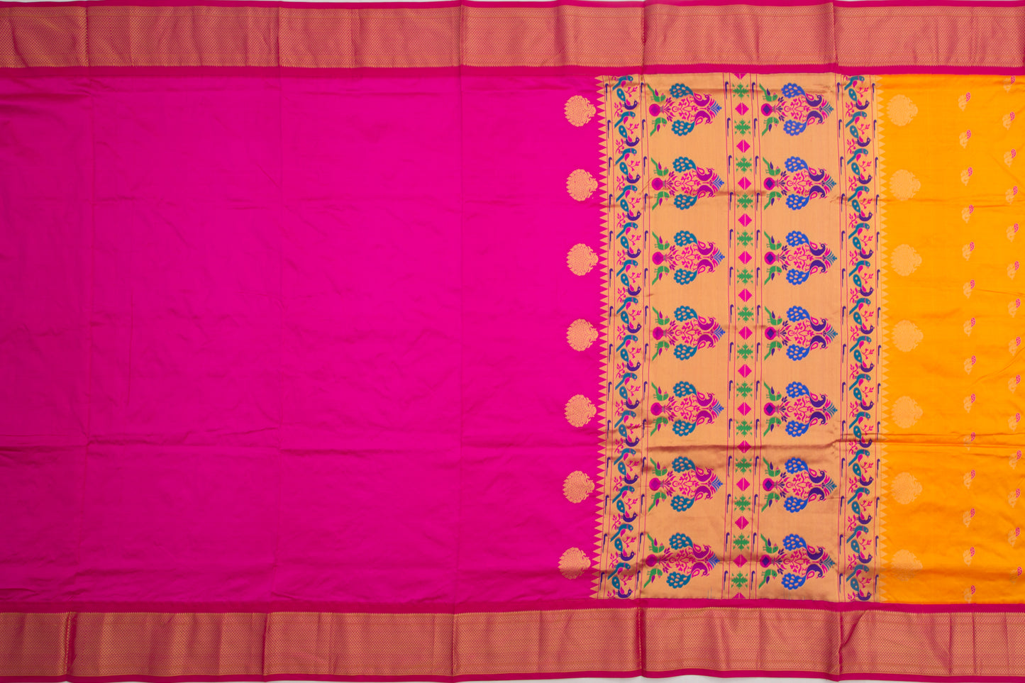 Coimbatore Silk Butta Mustard Yellow Saree