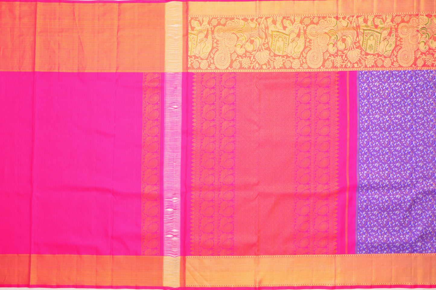 Kanchipuram Silk Brocade Violet Saree
