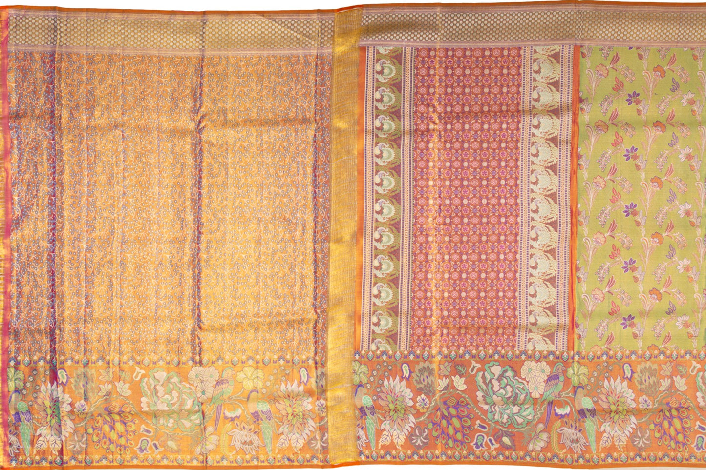 Kanchipuram Silk Tissue Brocade Green Saree