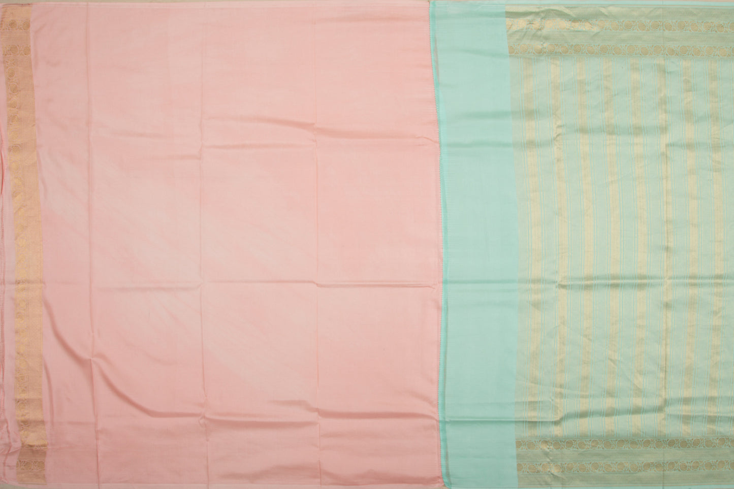 Banarasi Silk Brocade Pastel Blue Saree