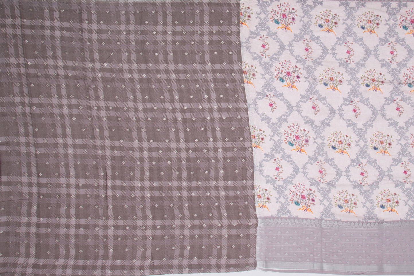 Chanderi Silk Floral Printed Pastel Pink Saree