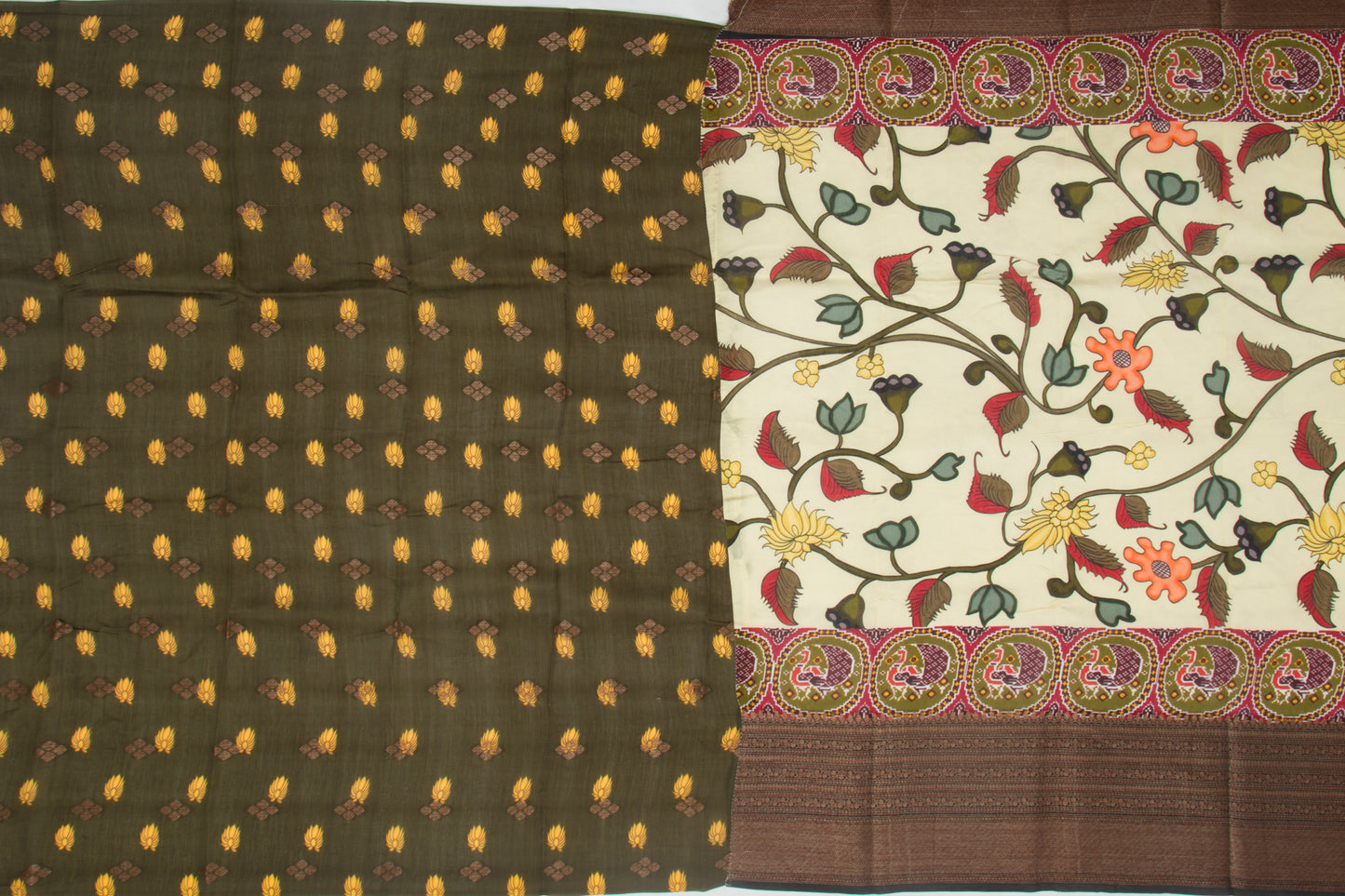 Chanderi Silk Printed Yellow Saree