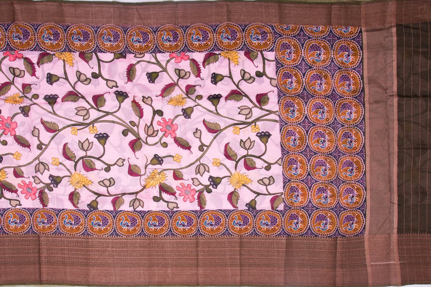 Chanderi Silk Printed Pink Saree
