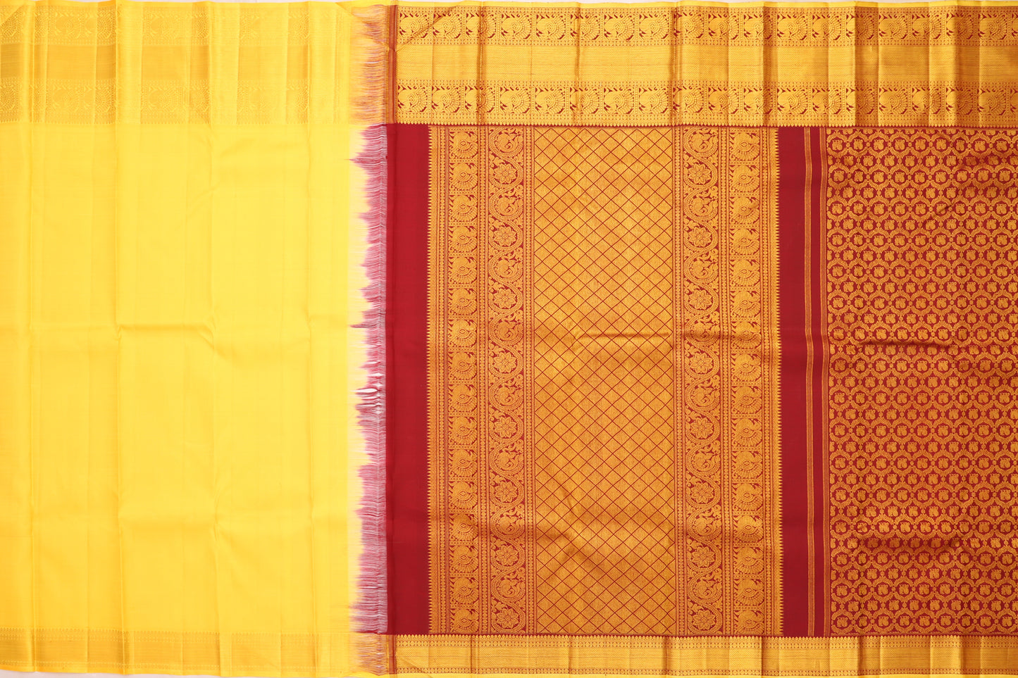 Kanchipuram Silk Brocade Maroon Saree