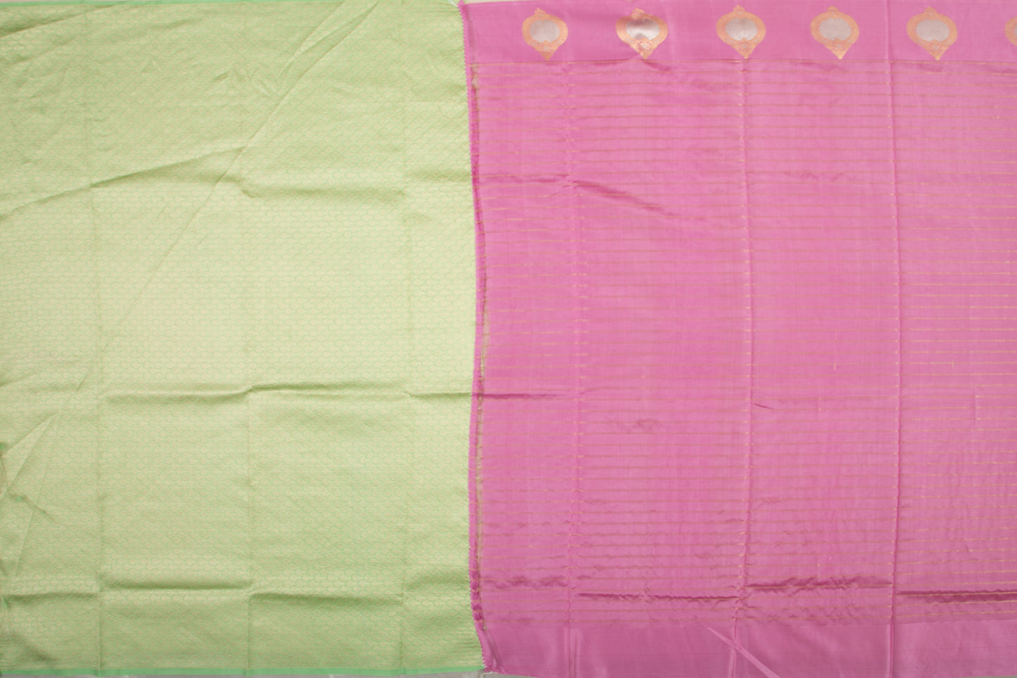 Banarasi Katan Silk Lines Pink Saree