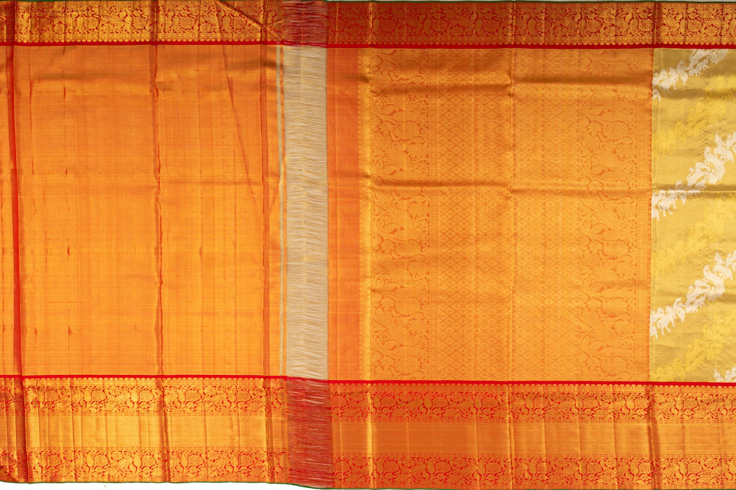 Kanchipuram Silk Jaal Gold Saree