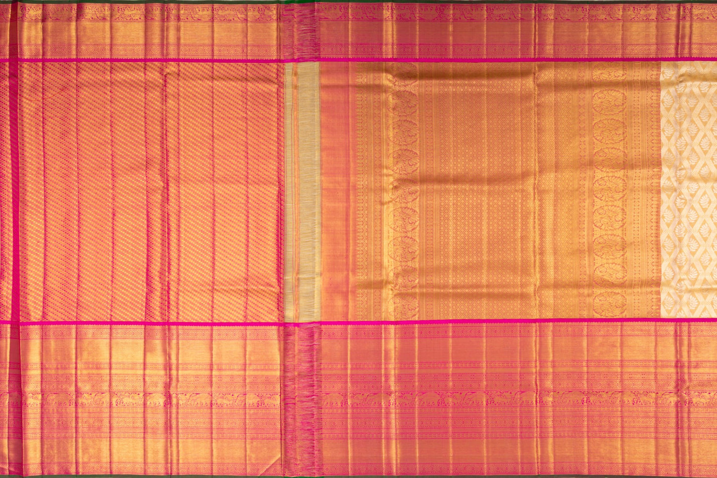 Kanchipuram Silk Tissue Brocade Gold Saree
