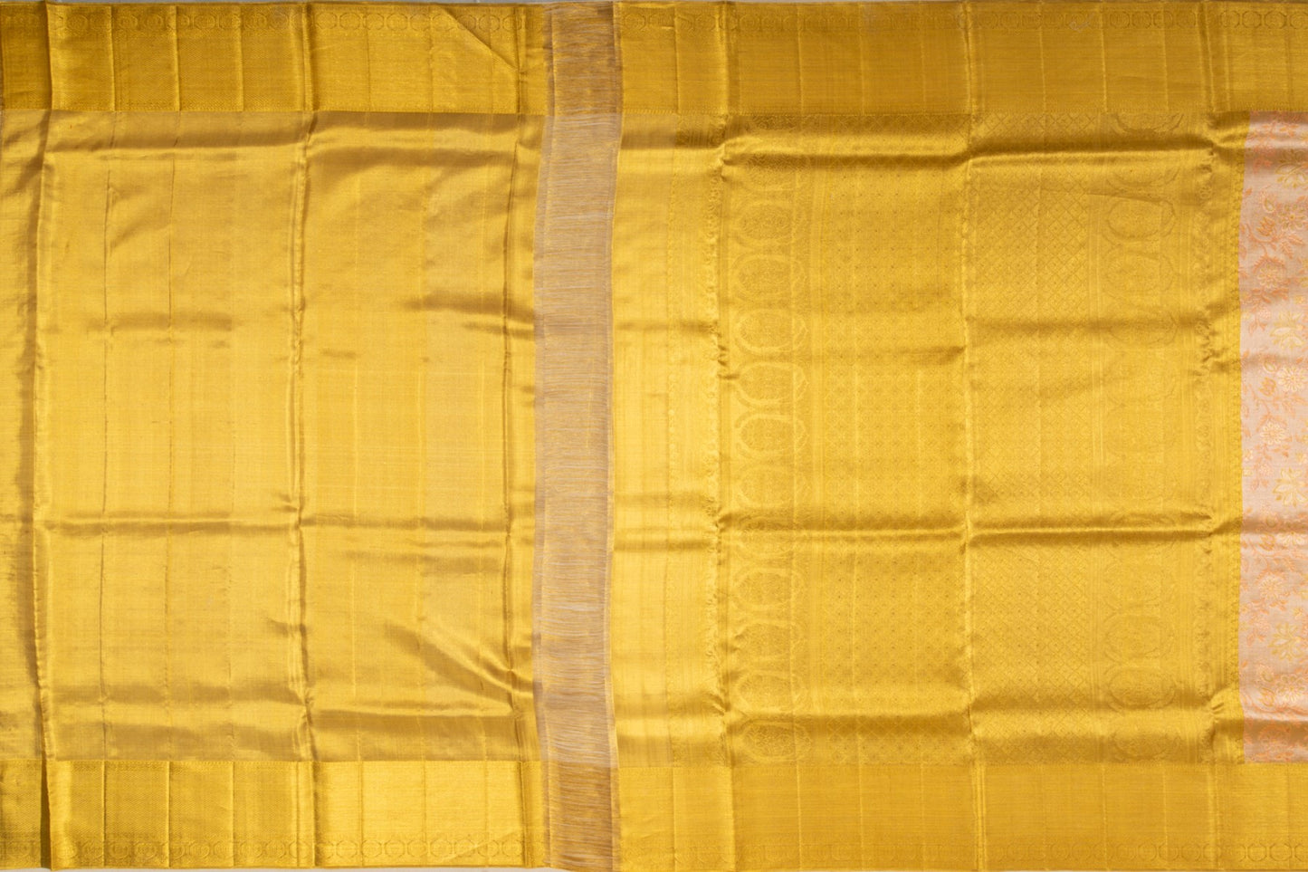 Kanchipuram Silk Tissue Brocade Gold Saree
