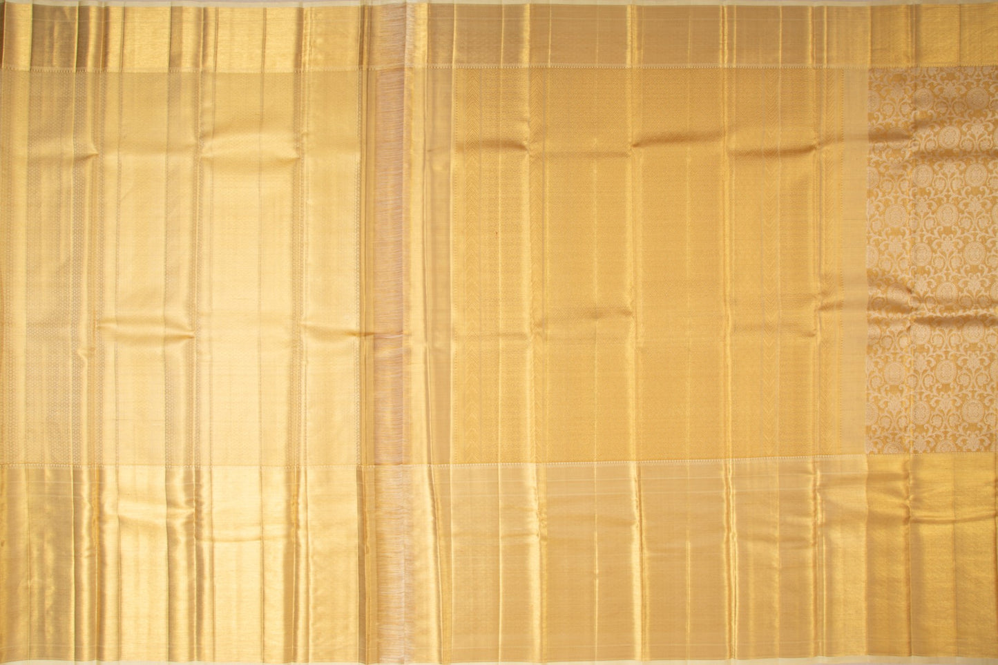 Kanchipuram Silk Tissue Brocade Gold Saree