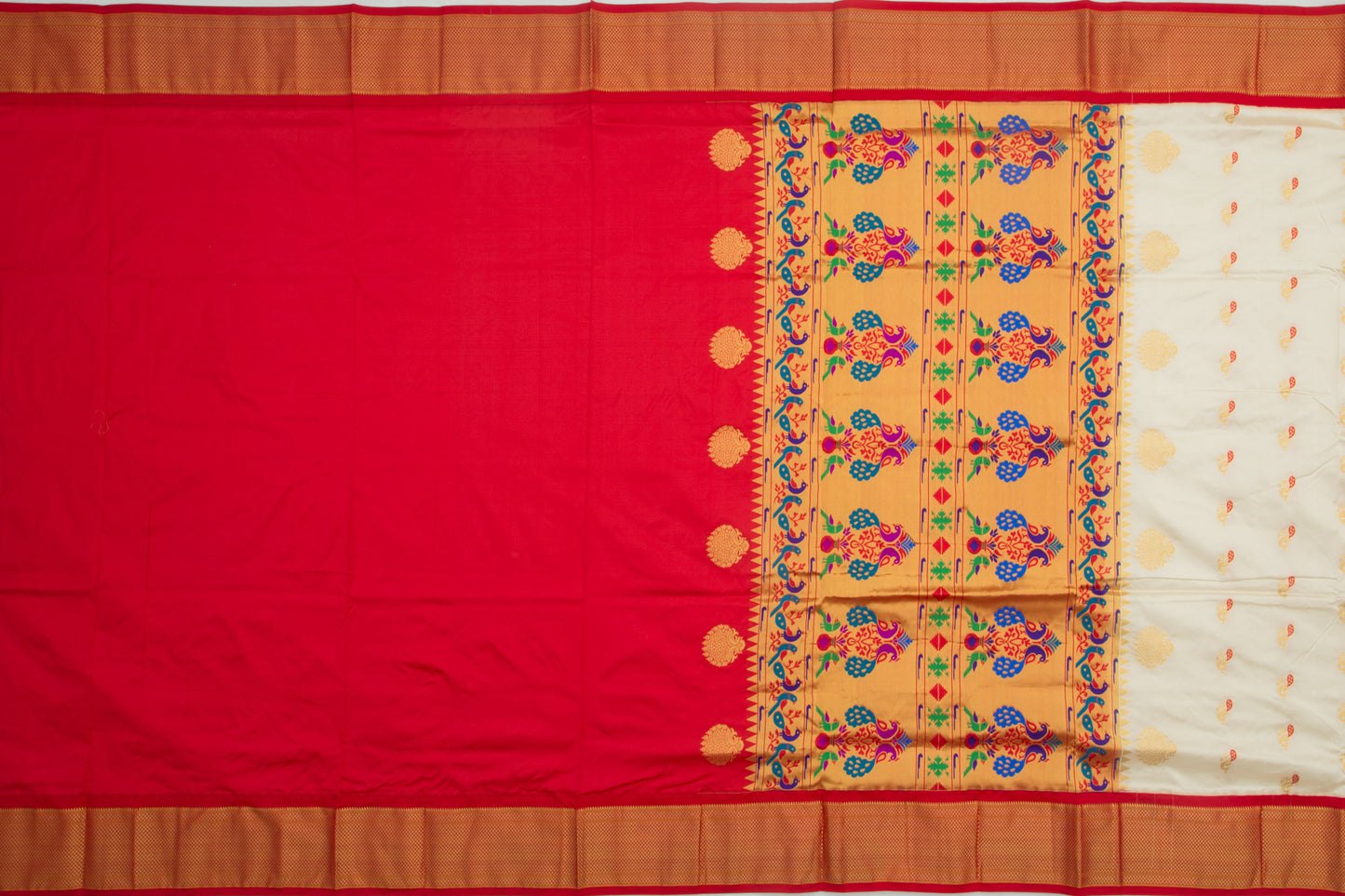 Coimbatore Silk Butta White Saree