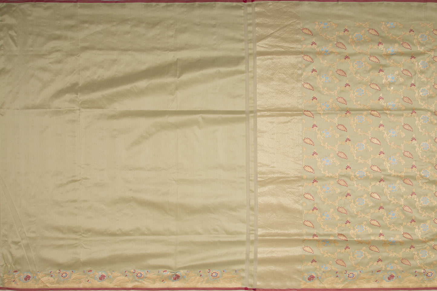 Banarasi Silk Kadwa Jaal Pastel Green Saree