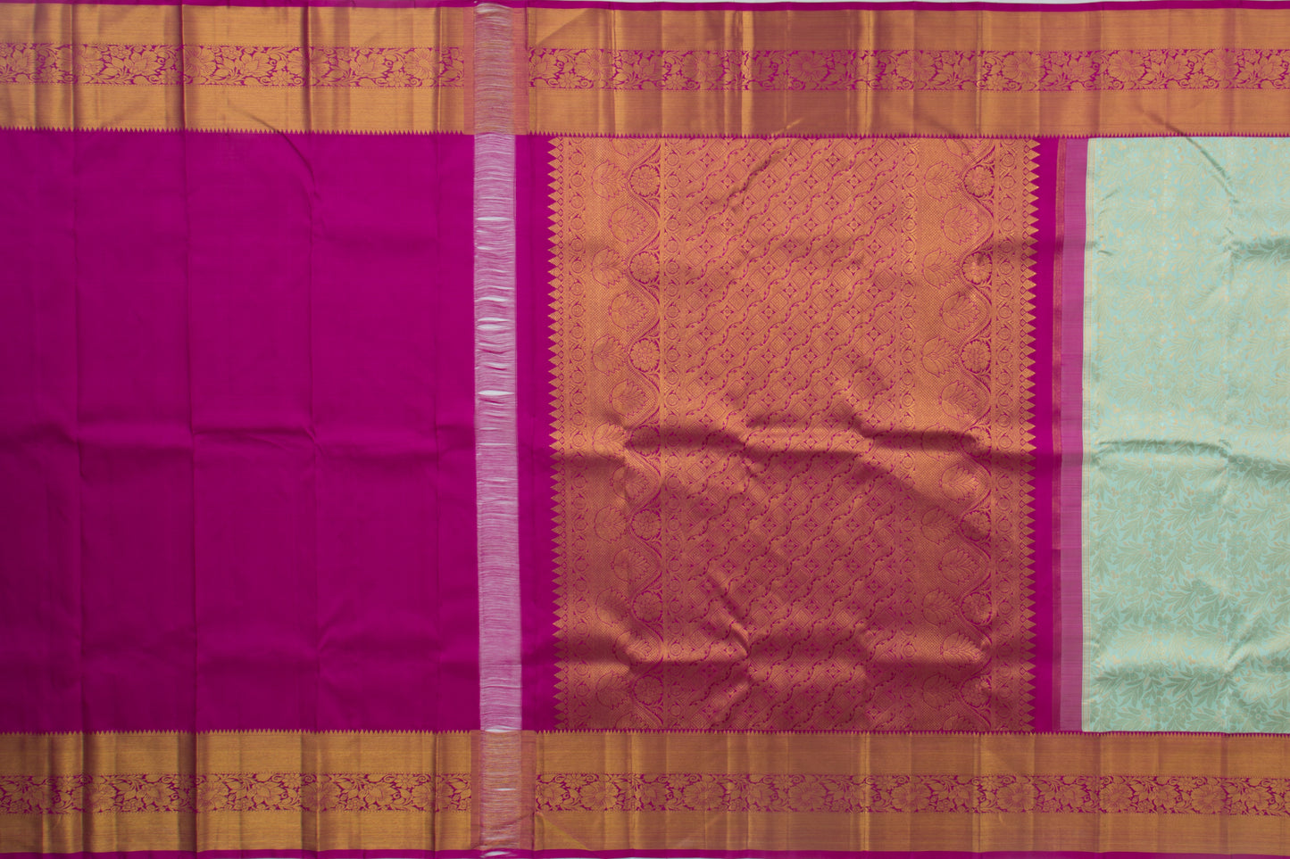 Kanchipuram Silk Jaal Pastel Blue Saree