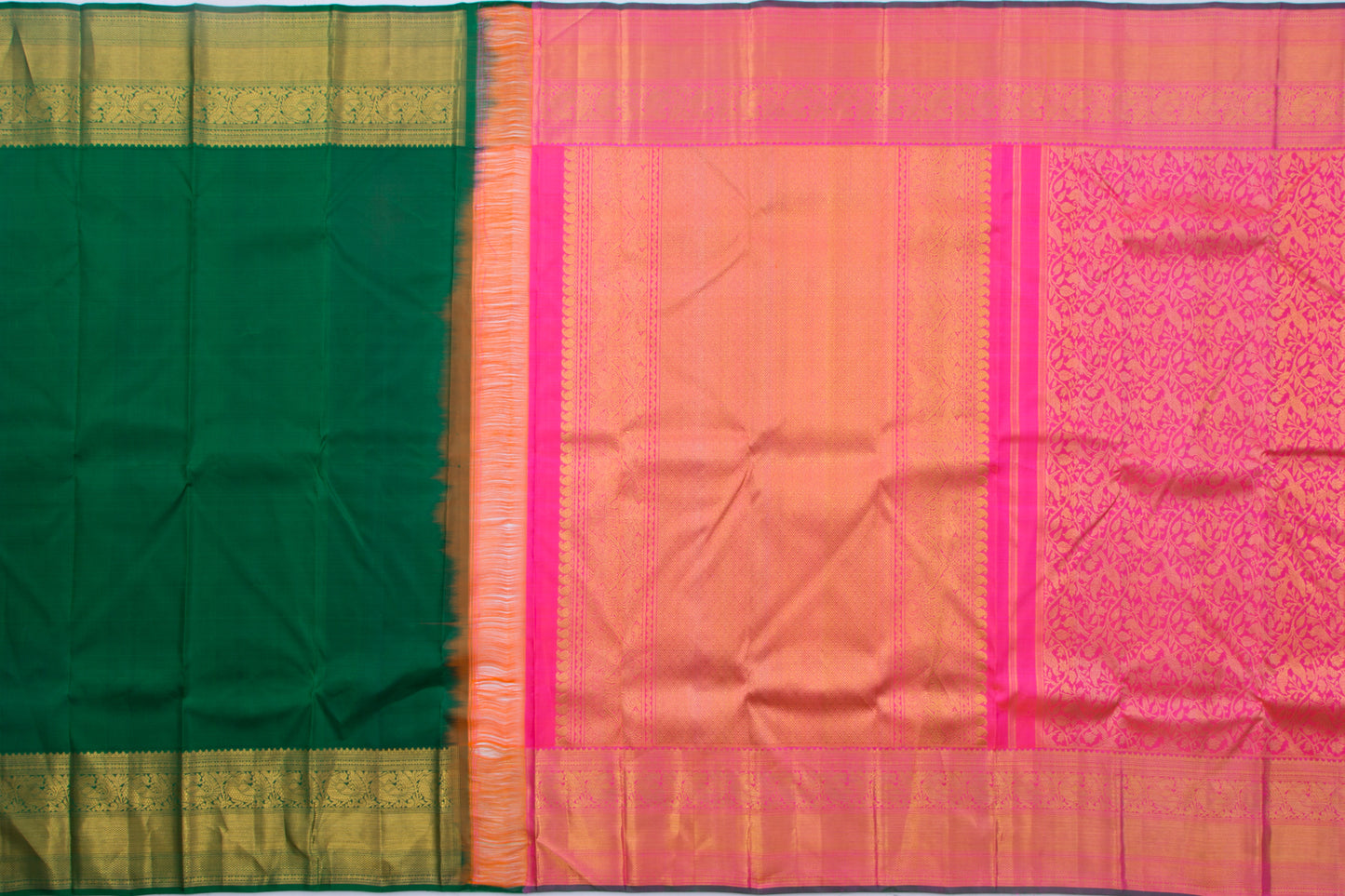Kanchipuram Silk Jaal Pink Saree