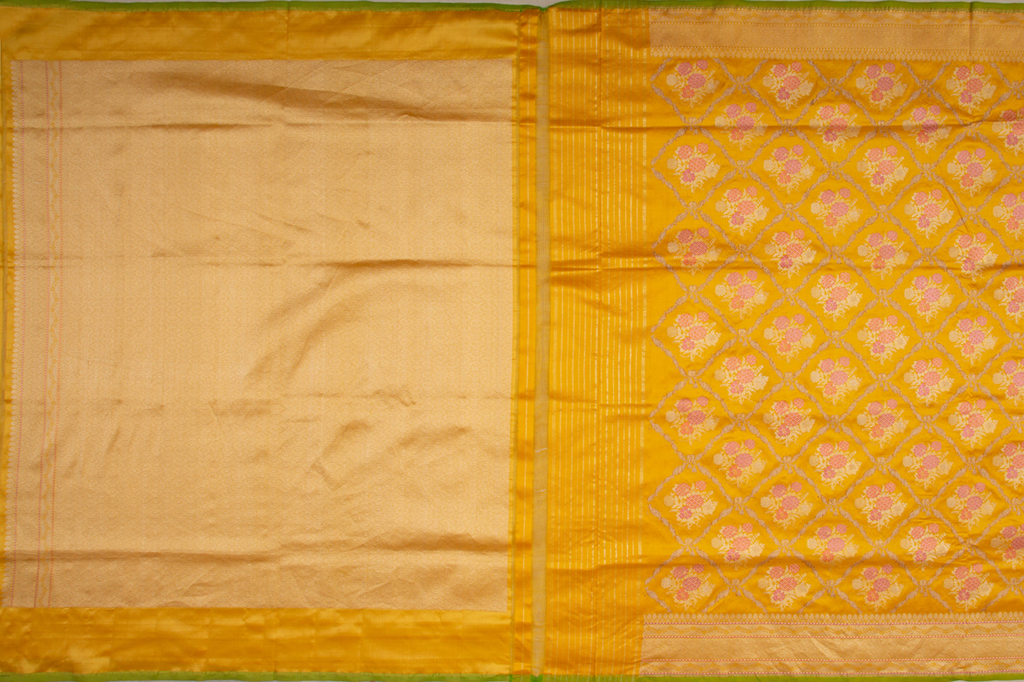 Banarasi Silk Kadwa Jaal Yellow Saree