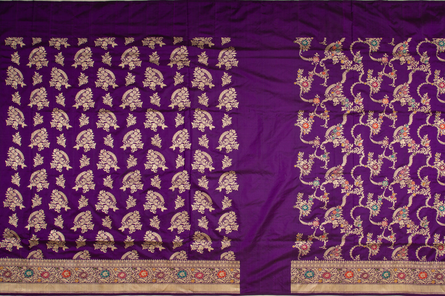 Banarasi Silk Kadwa Jaal Violet Saree