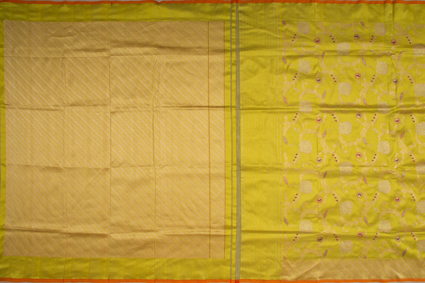 Banarasi Silk Kadwa Jaal Lime Green Saree