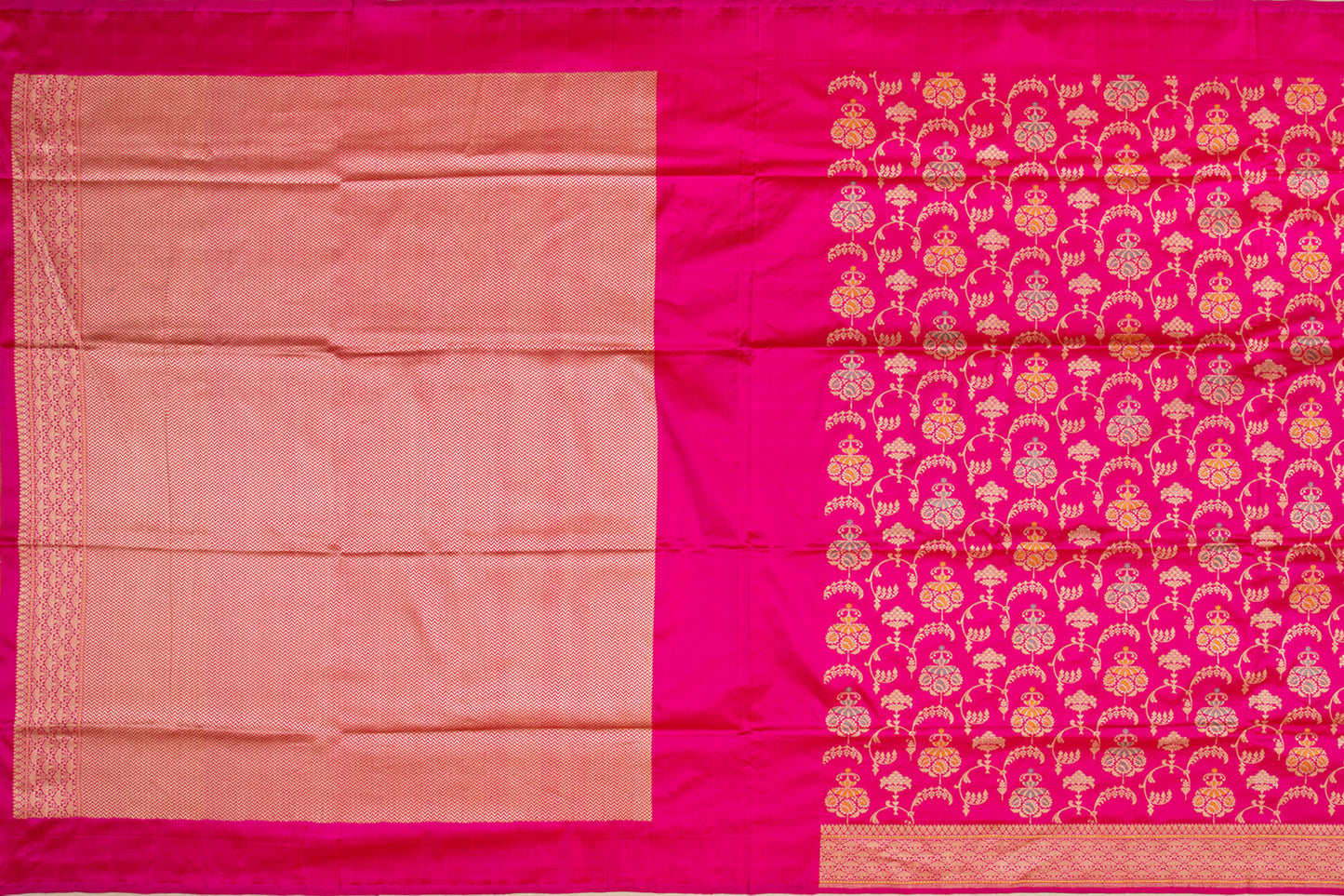 Banarasi Silk Kadwa Jaal Pink Saree