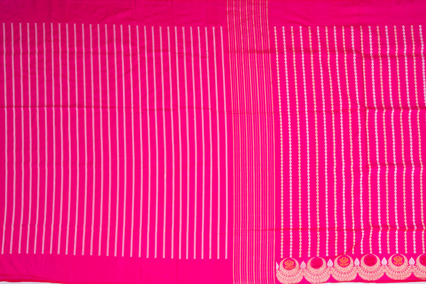 Banarasi Silk Vertical Brocade Pink Saree