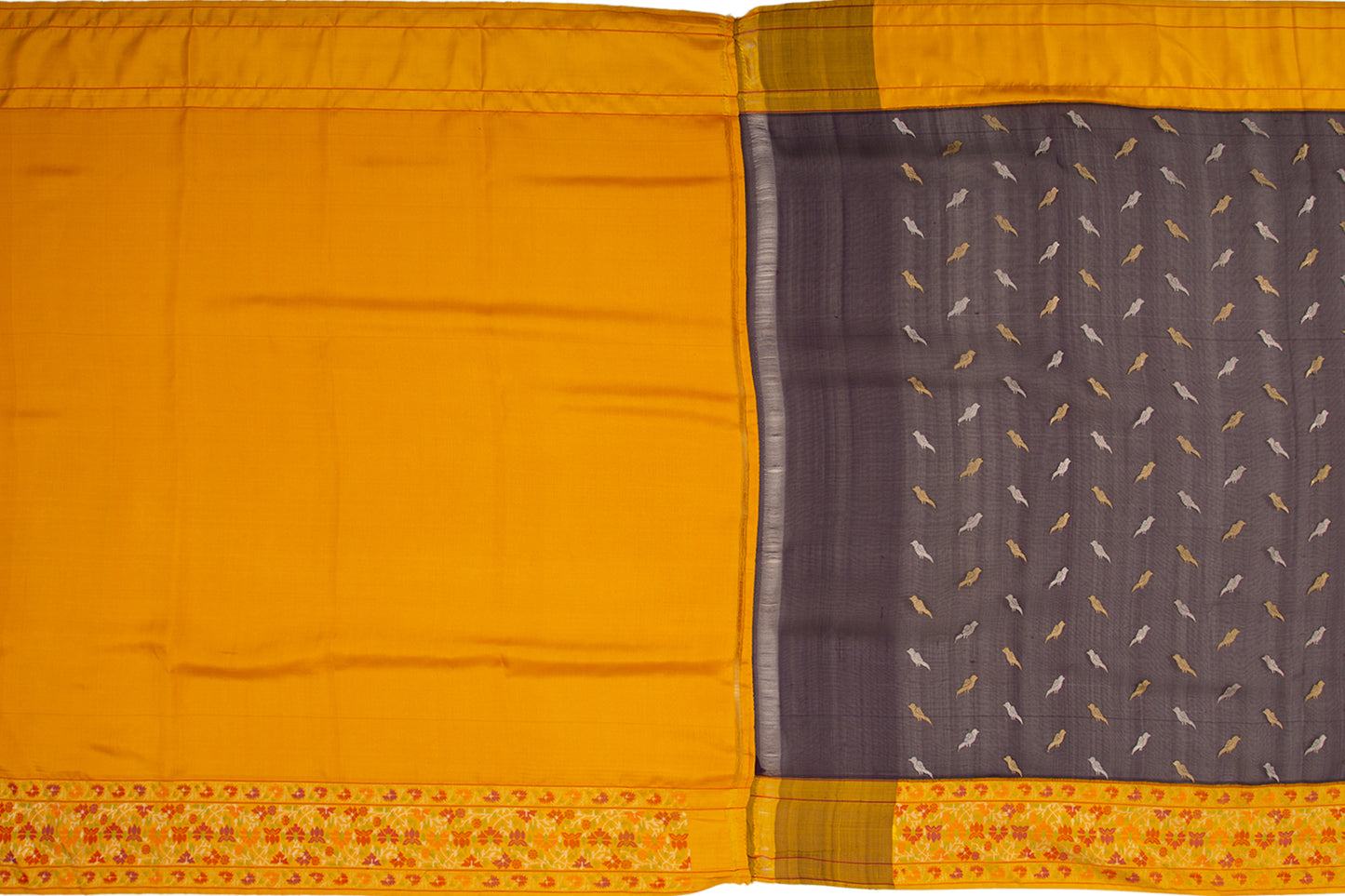 Banarasi Kora Organza Butta Navy Blue Saree