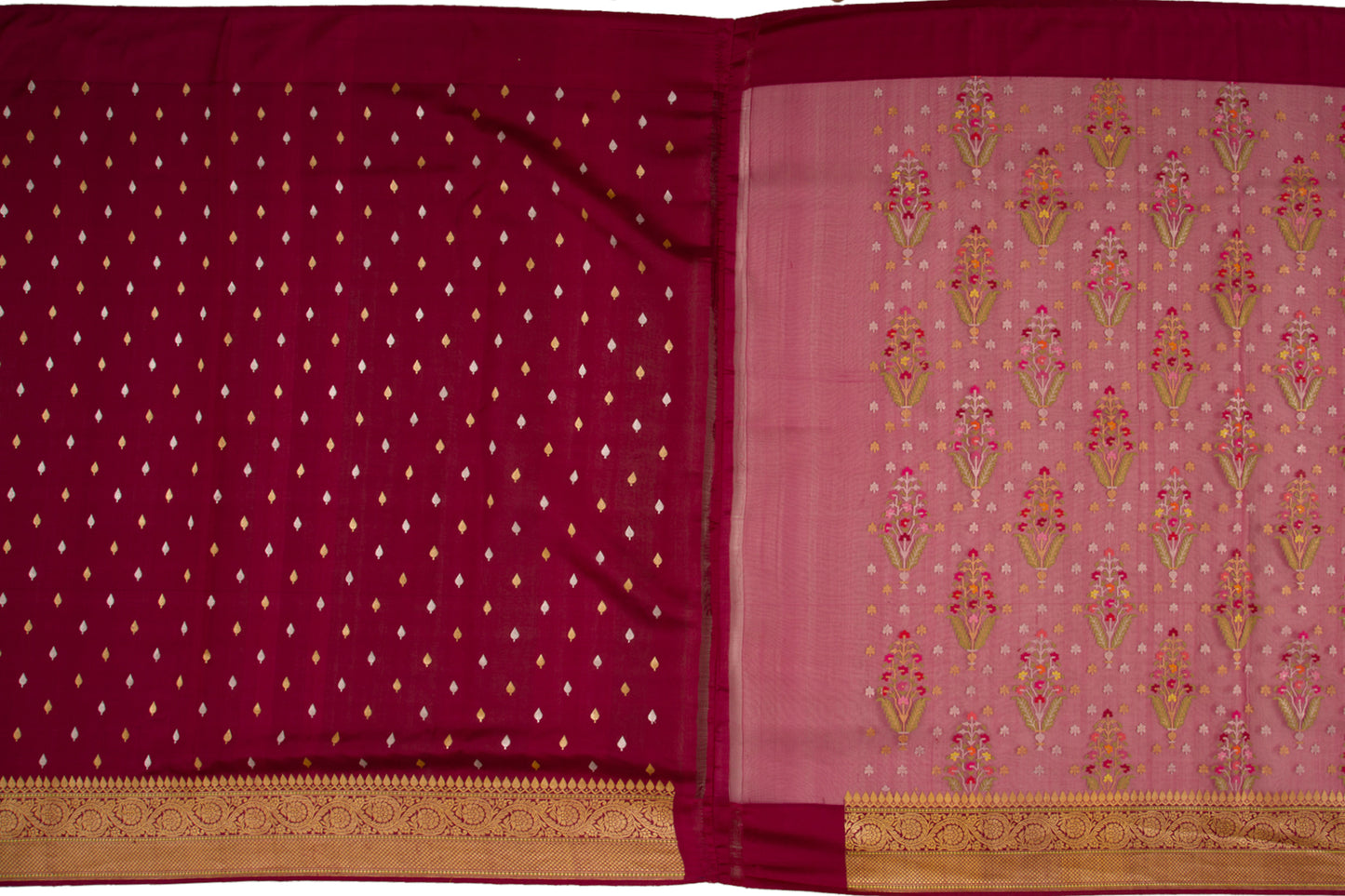 Banarasi Kora Organza Jamdani Purple Saree