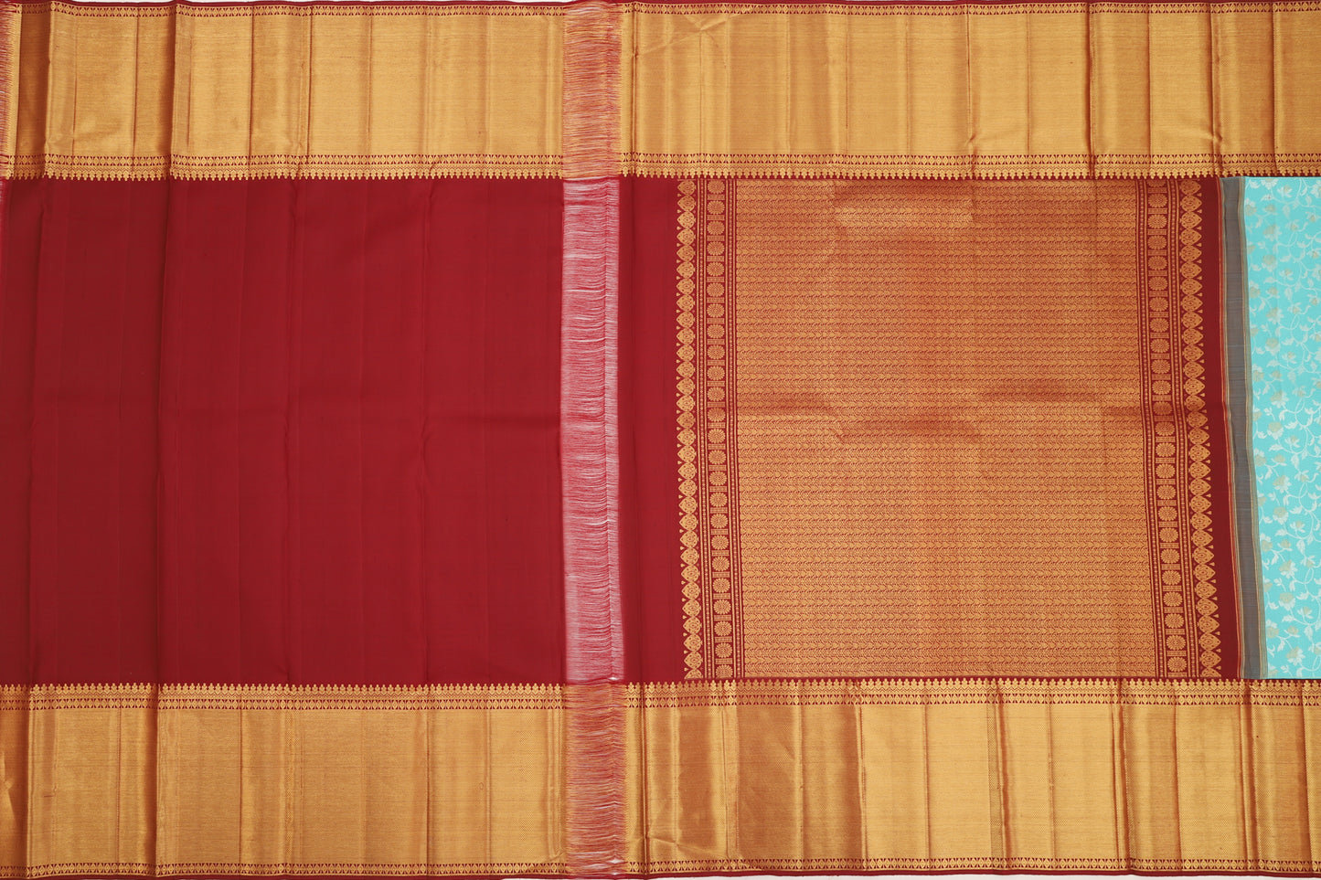 Kanchipuram Silk Jaal Sky Blue Saree